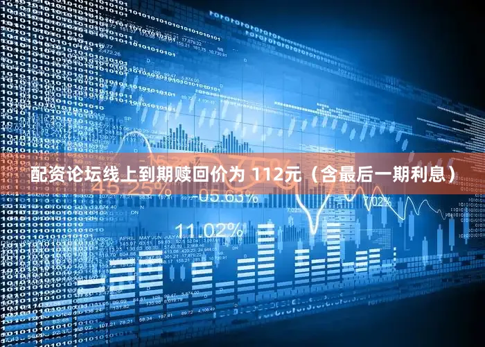 配资论坛线上到期赎回价为 112元（含最后一期利息）